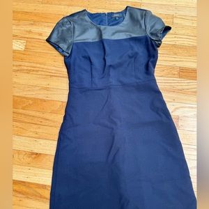 Vince leather short sleeve dress